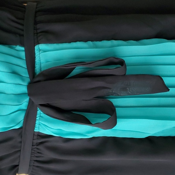 🆕️ PAPERDOLL Black & Turquoise Chiffon Dress WOMEN'S SIZE: 2X - Picture 4 of 11